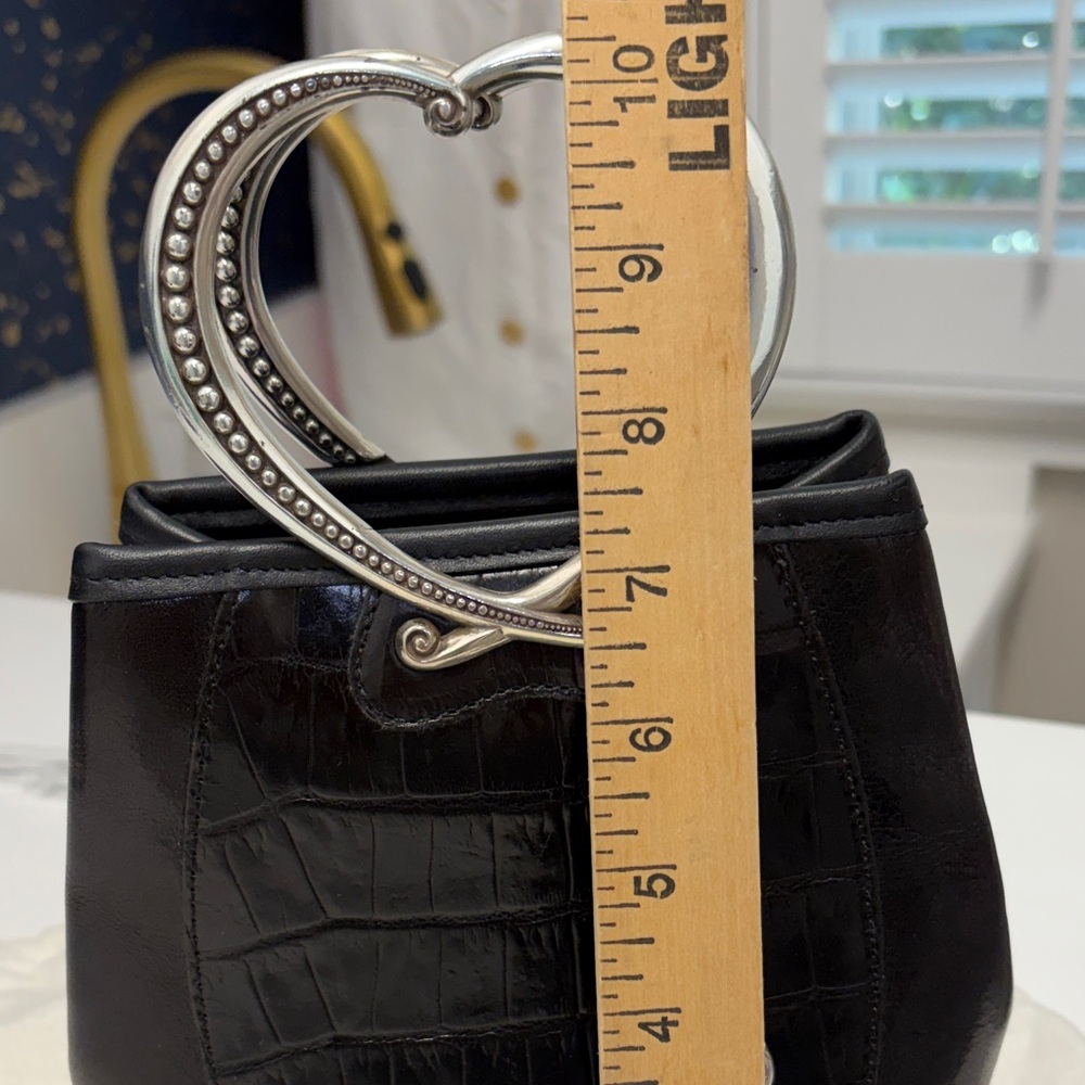 Brighton Black Croc-Embossed Mini Bucket Bag with Heart Handle - Picture 7 of 7